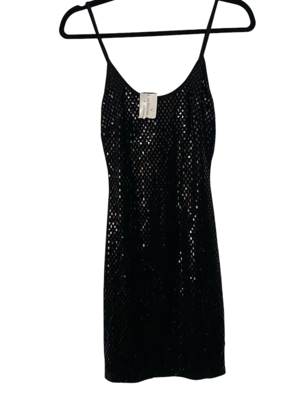 NWT Windsor Black Sequin Mesh Tank Dress Small S